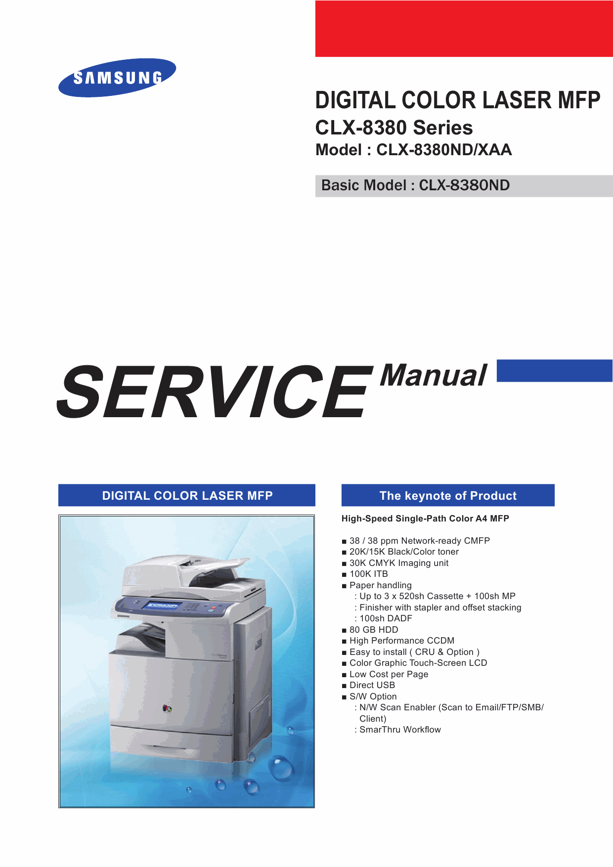 Samsung Digital-Color-Laser-MFP CLX-8380 8380ND Parts and Service Manual-1